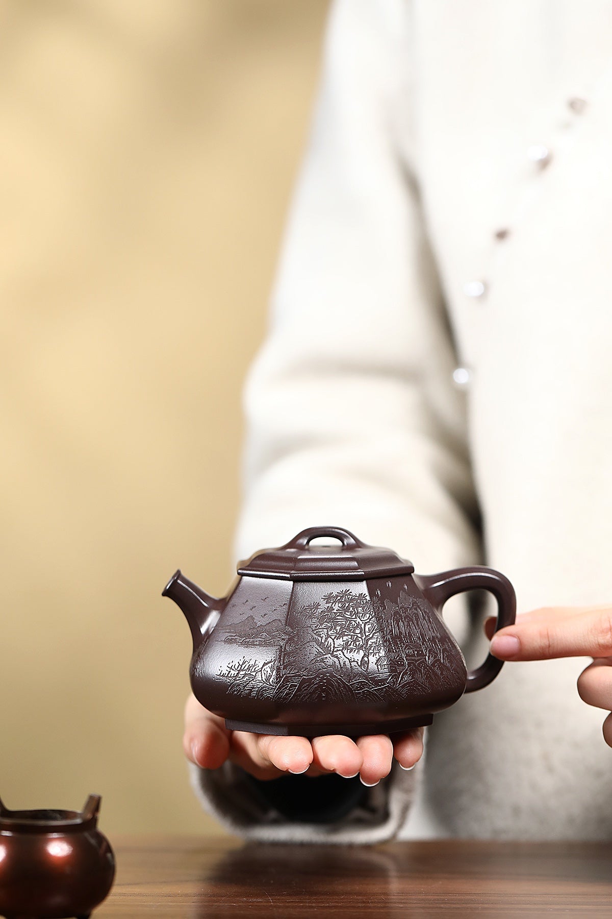 耿浩·方器臻藏&nbsp; 紫砂界80后扛鼎之作·著名方器巨匠·耿浩制《浩瓢壶》原矿极品老紫泥·260cc