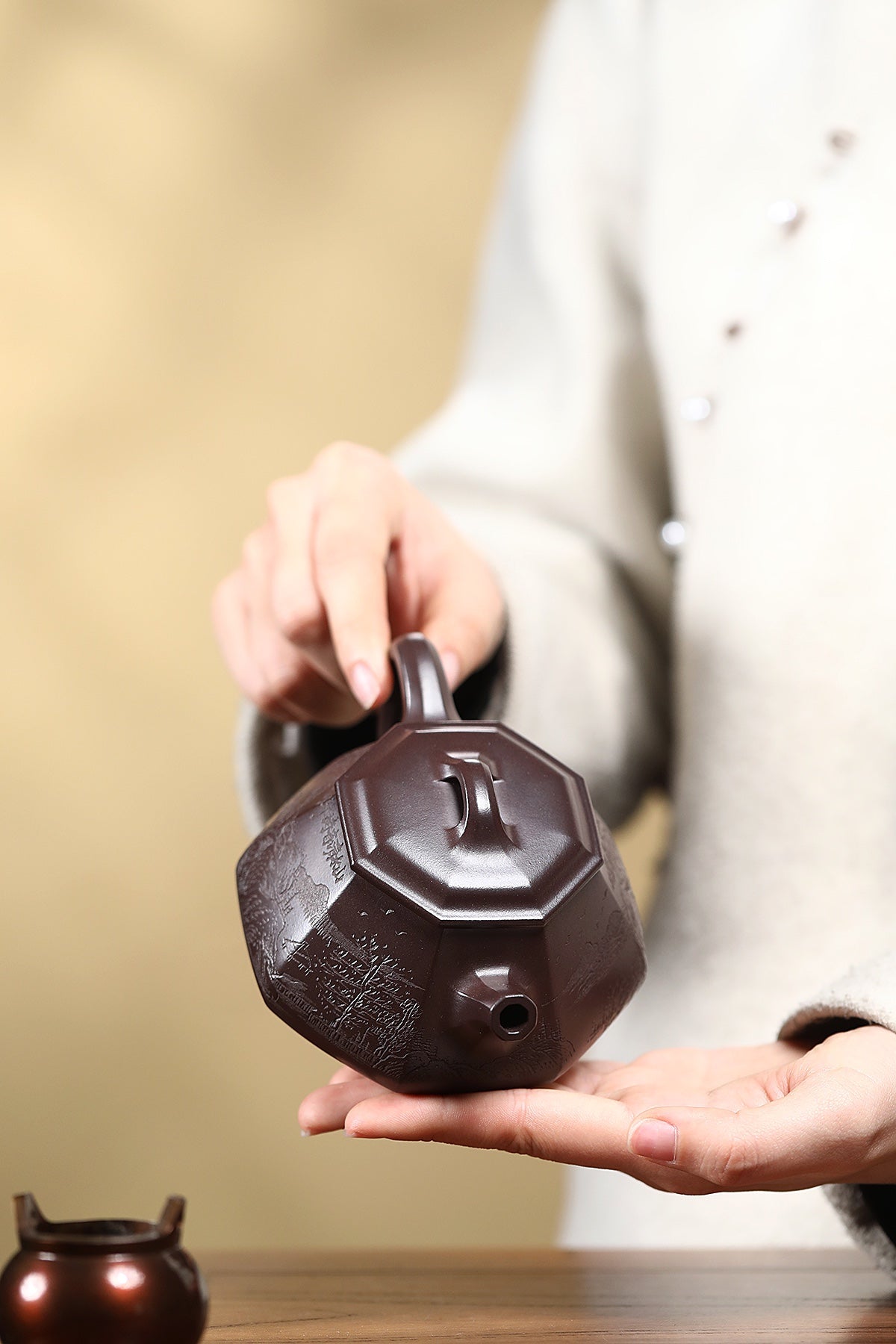 耿浩·方器臻藏&nbsp; 紫砂界80后扛鼎之作·著名方器巨匠·耿浩制《浩瓢壶》原矿极品老紫泥·260cc