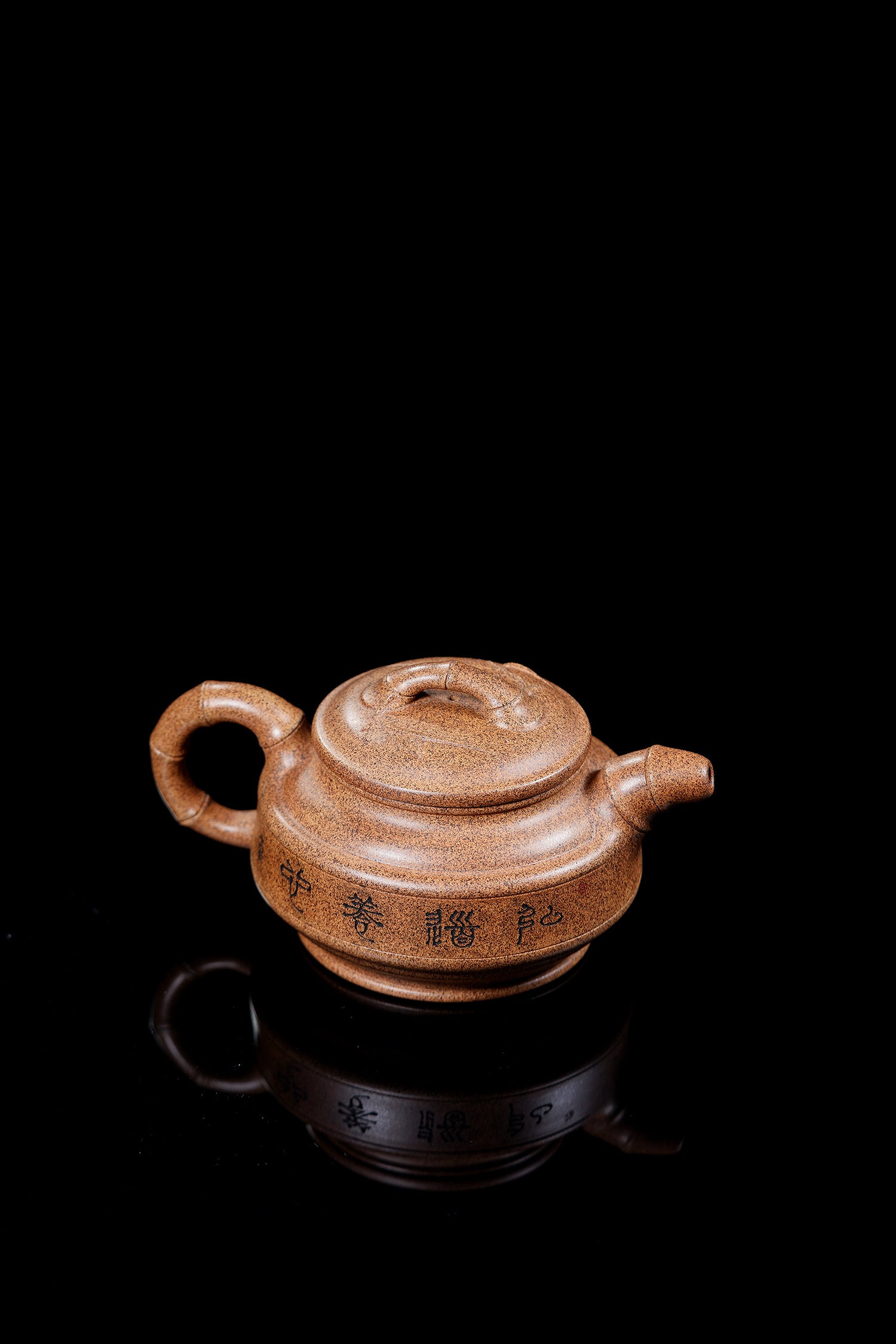 储立之大师｜中国陶瓷艺术终身成就奖获得者｜典藏重器【双线竹鼓壶】原矿古玉金砂 500cc
