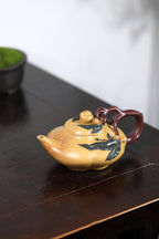 紫砂非遗花器泰斗·蒋蓉唯一嫡传｜蒋艺华亲制臻品【上合桃壶】原矿极品黄金段泥·260cc