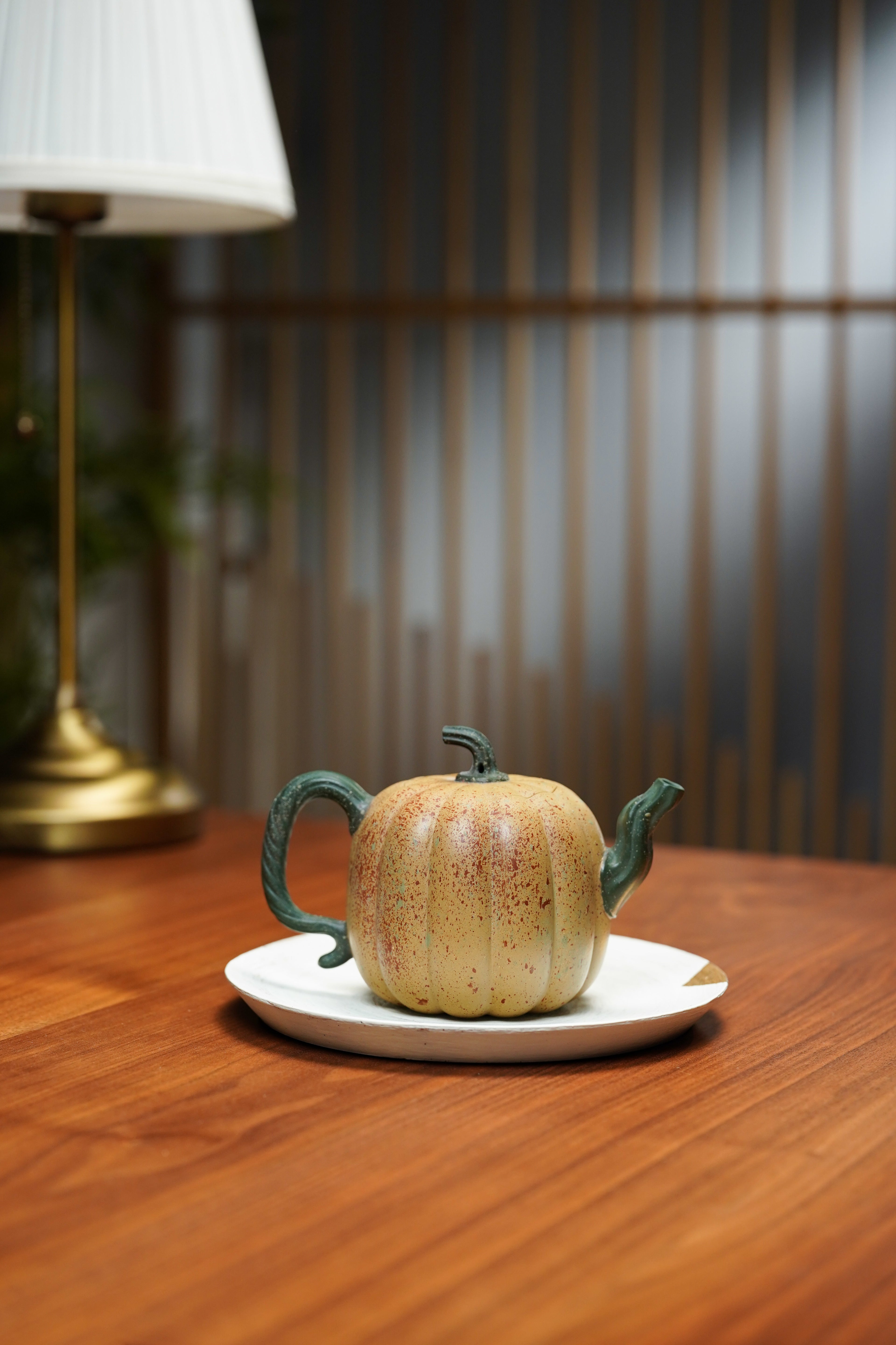 紫砂非遗花器泰斗·蒋蓉唯一嫡传｜蒋艺华亲制臻品【南瓜壶】原矿极品黄金段泥·380cc