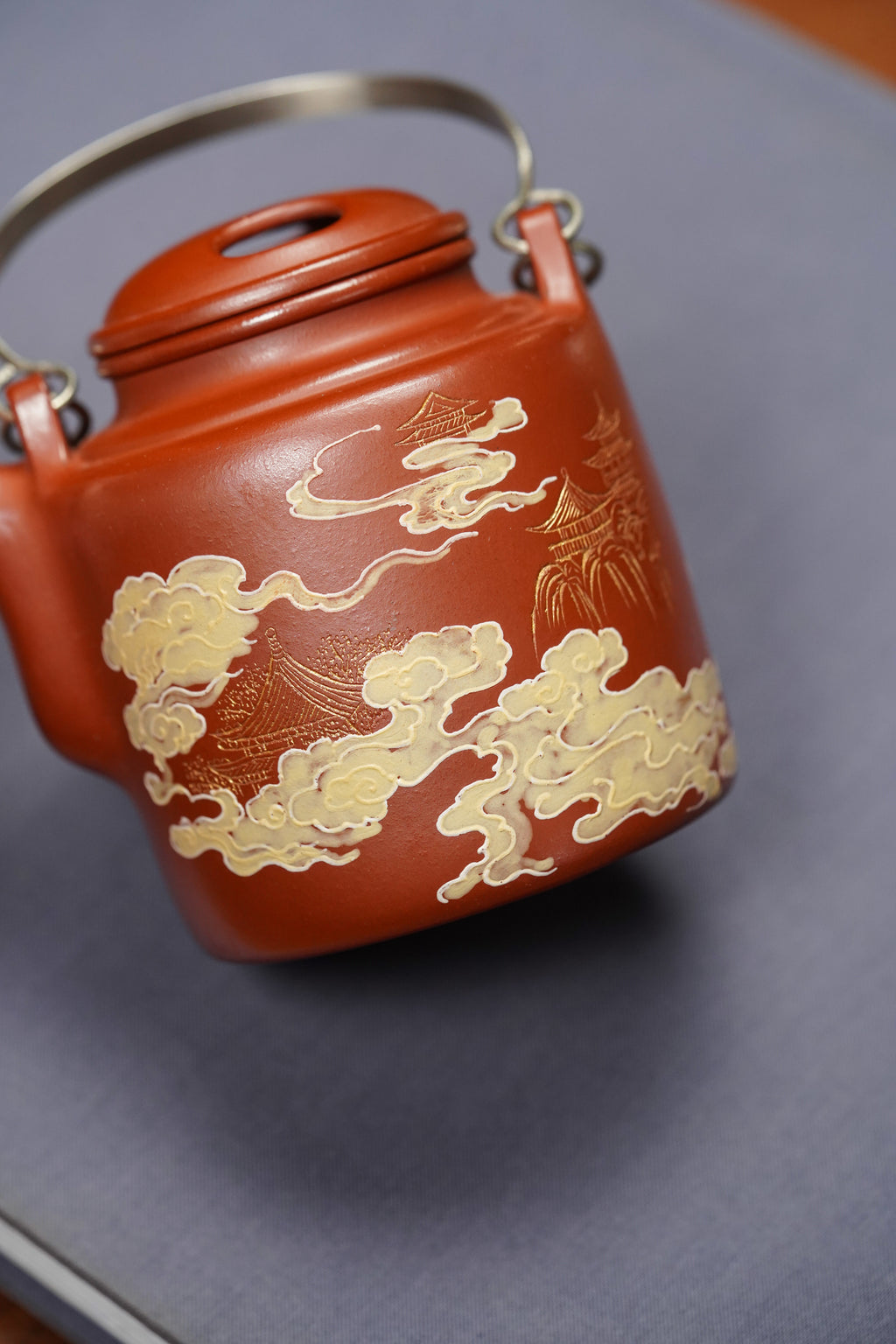 国大师李昌鸿·臻品福利🧧紫砂泰斗顾景舟传承·双国大师匠心之作【景舟牛盖洋桶壶】家藏原矿极品红皮龙·280cc
