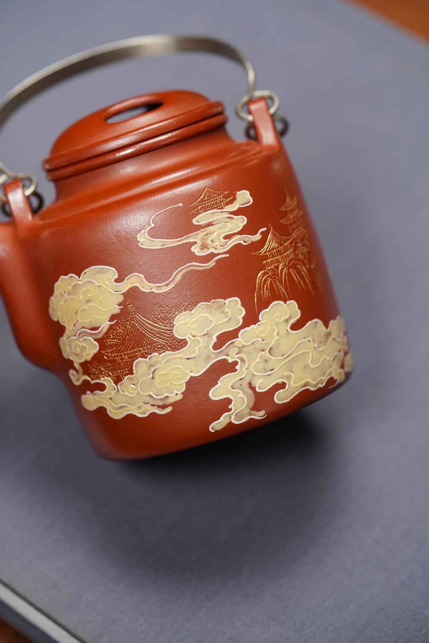 国大师李昌鸿·臻品福利🧧紫砂泰斗顾景舟传承·双国大师匠心之作【景舟牛盖洋桶壶】家藏原矿极品红皮龙·280cc