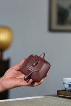 小品【四方石瓢】 制壶：范林强（国家级助理工艺美术师） 泥料：原矿紫茄泥 容量：125cc