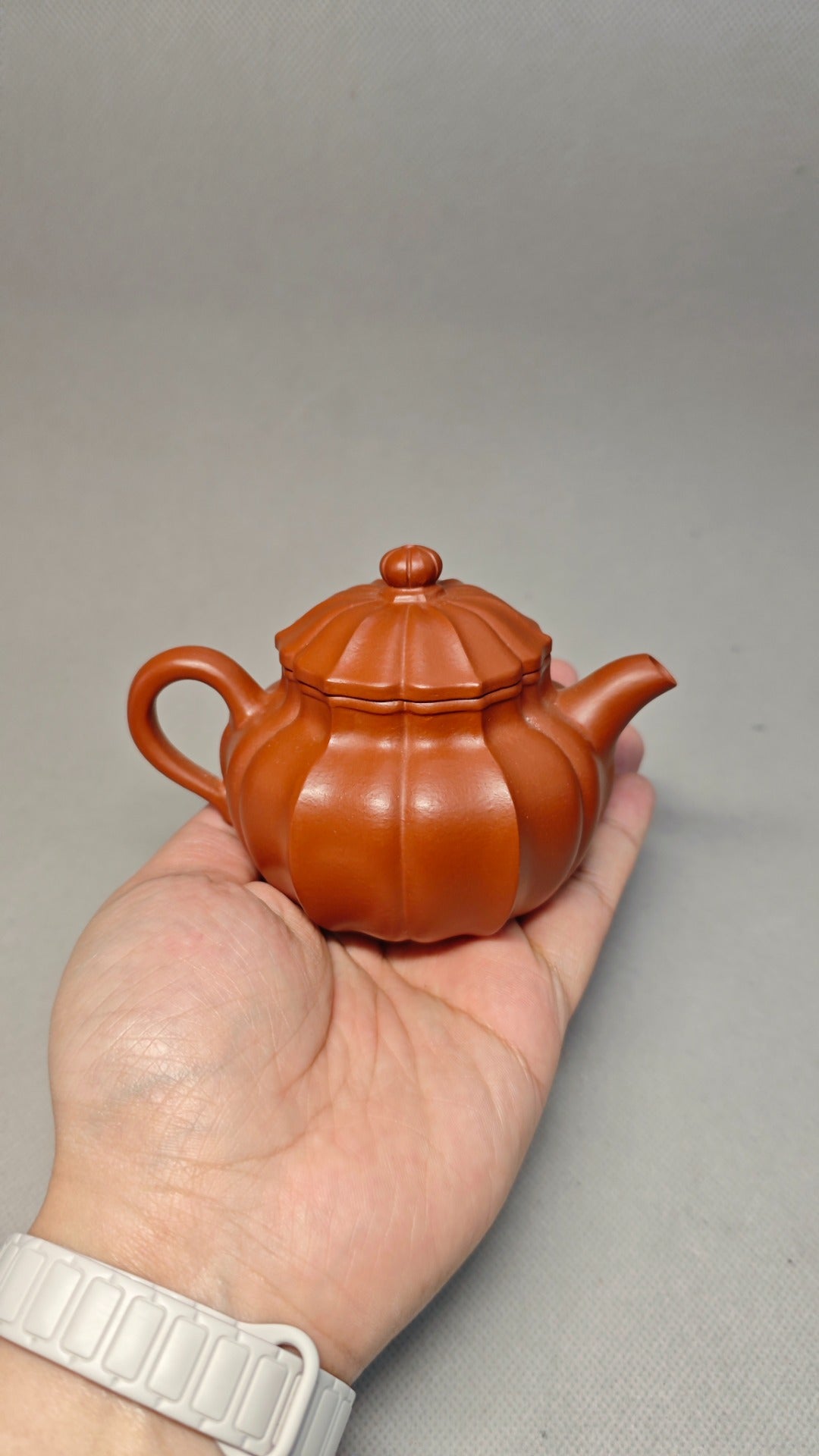 精工筋纹器 口盖不漏水 【筋纹君德】 泥料：原矿朱泥 容量：180cc 孔数：内推球孔
