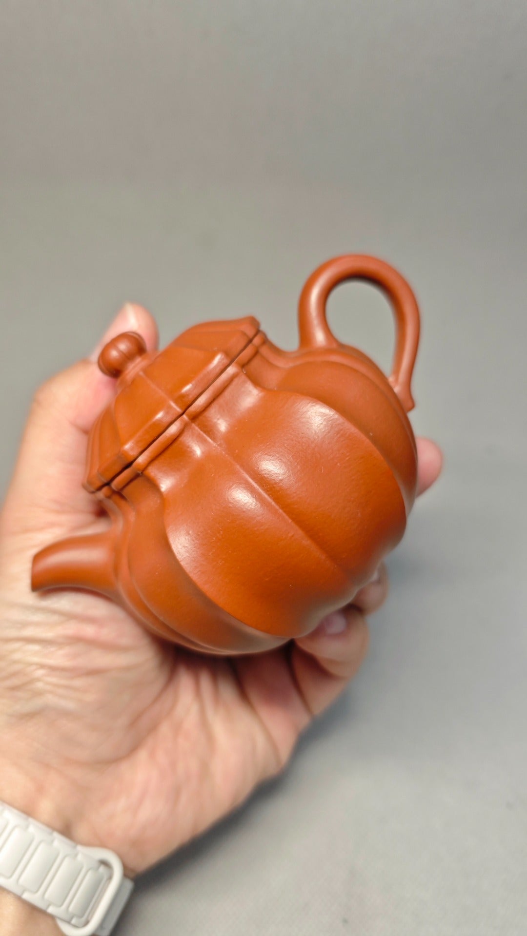 精工筋纹器 口盖不漏水 【筋纹君德】 泥料：原矿朱泥 容量：180cc 孔数：内推球孔