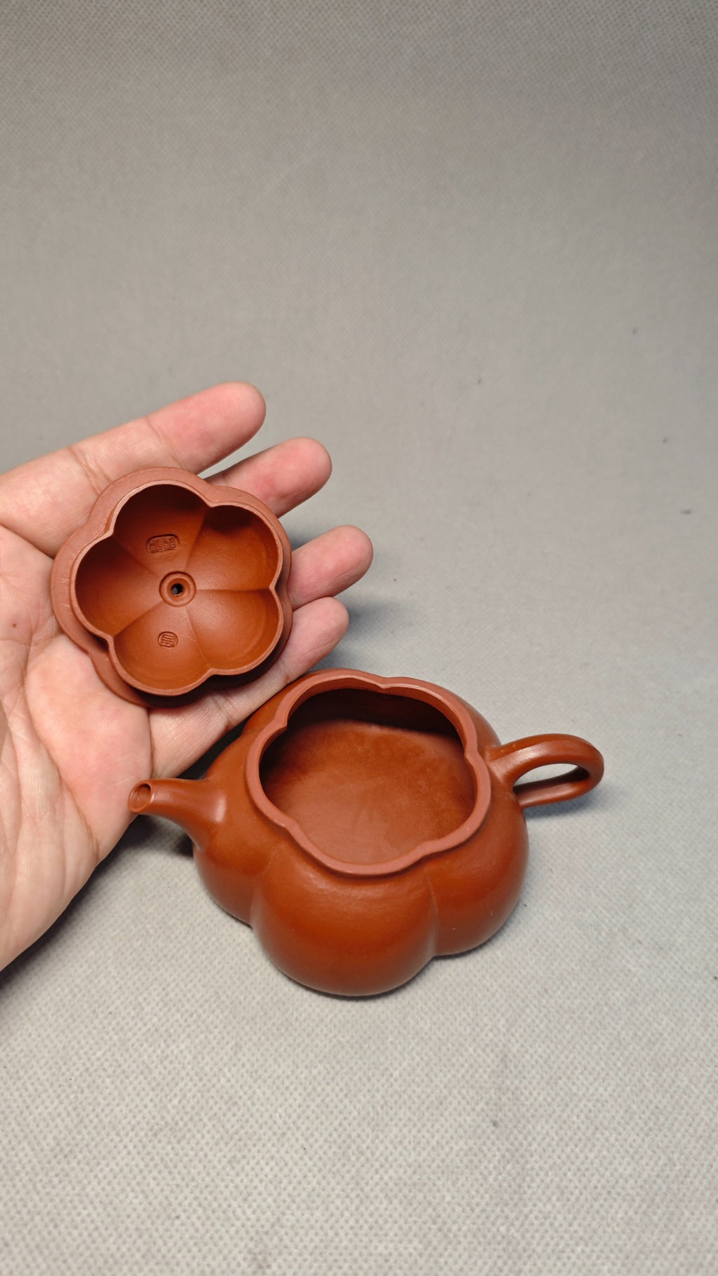 精工筋纹器 口盖不漏水 【筋纹合菱】 泥料：原矿朱泥 容量：100cc  孔数：7孔