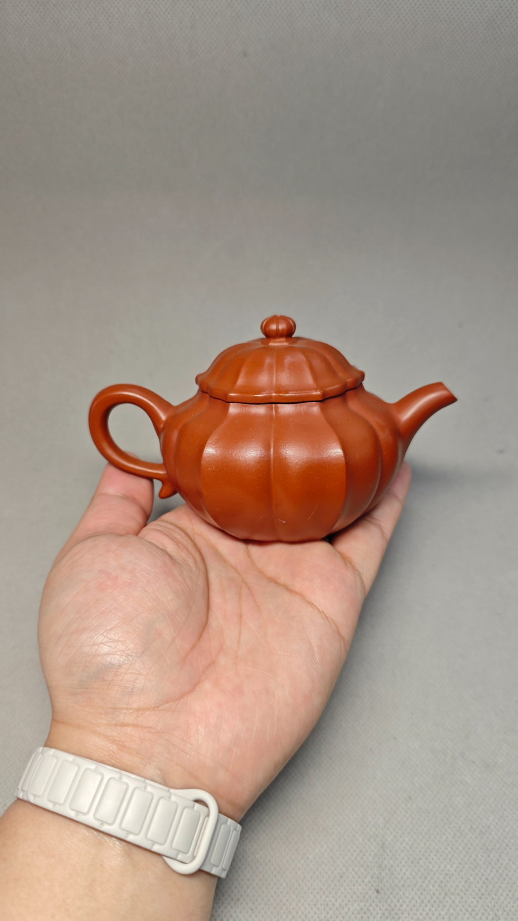 精工筋纹器 口盖不漏水 【筋纹仿古】 泥料：原矿朱泥 容量：200cc 孔数：内推球孔