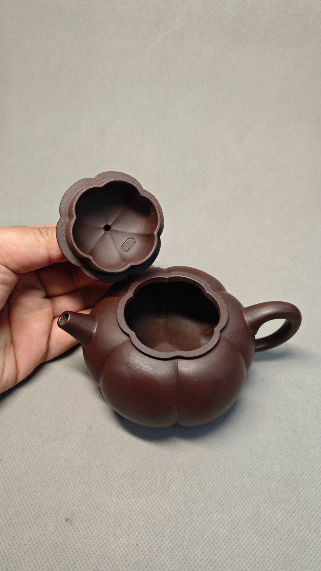 证书全配套 【海棠】  制壶：焦亚强   (国家级工艺美术师) 泥料：原矿紫茄泥 容量：240cc  孔数：7孔