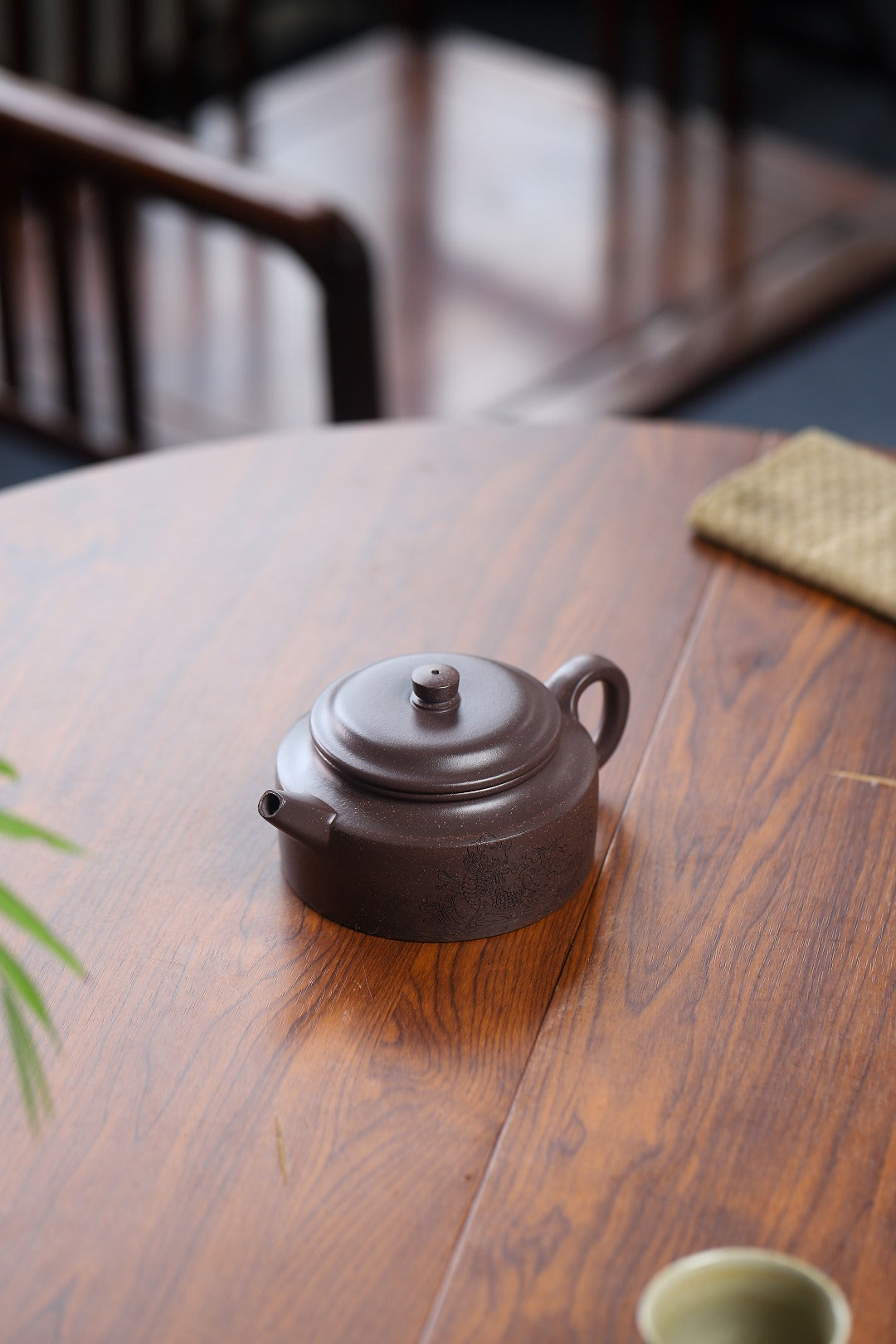 珍藏送礼级紫砂重器｜高级工艺美术师·许时娟 亲制【扁德钟壶】原矿天青泥 330cc - ZishaTeapotChina