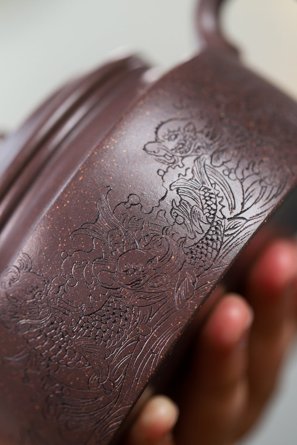 珍藏送礼级紫砂重器｜高级工艺美术师·许时娟 亲制【扁德钟壶】原矿天青泥 330cc - ZishaTeapotChina