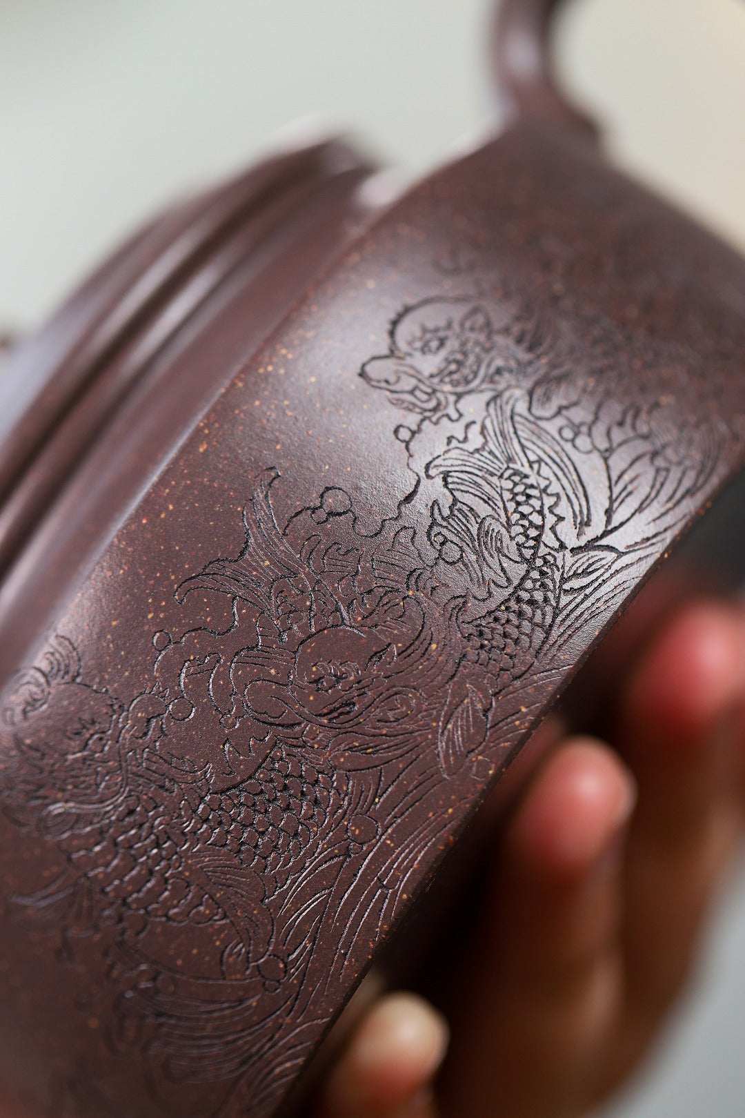珍藏送礼级紫砂重器｜高级工艺美术师·许时娟 亲制【扁德钟壶】原矿天青泥 330cc - ZishaTeapotChina