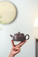 珍藏送礼级紫砂重器｜高级工艺美术师·许时娟 亲制【扁德钟壶】原矿天青泥 330cc - ZishaTeapotChina