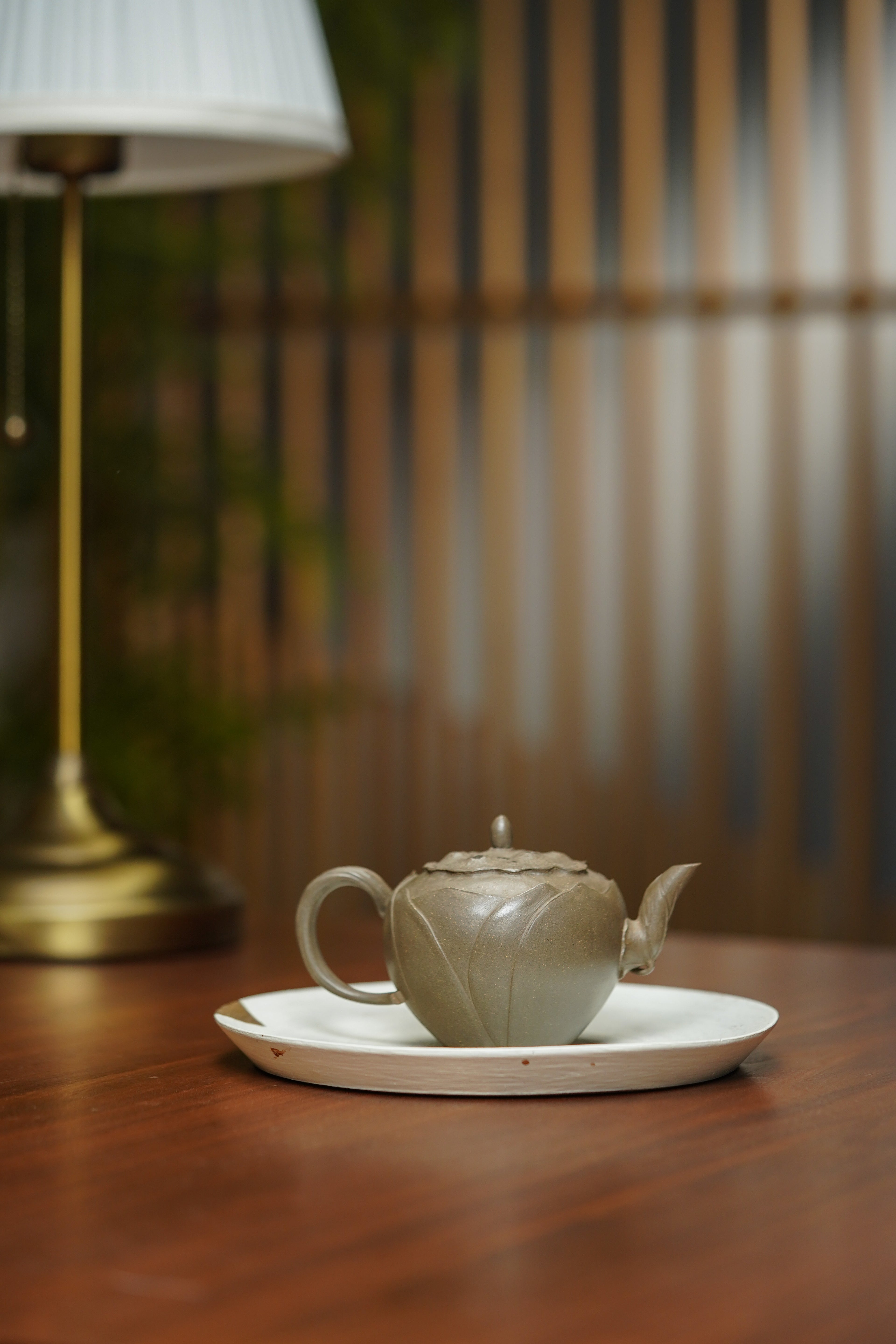 紫砂非遗花器泰斗·蒋蓉唯一嫡传｜蒋艺华亲制臻品【连连高升壶】原矿极品蟹壳青段·200cc