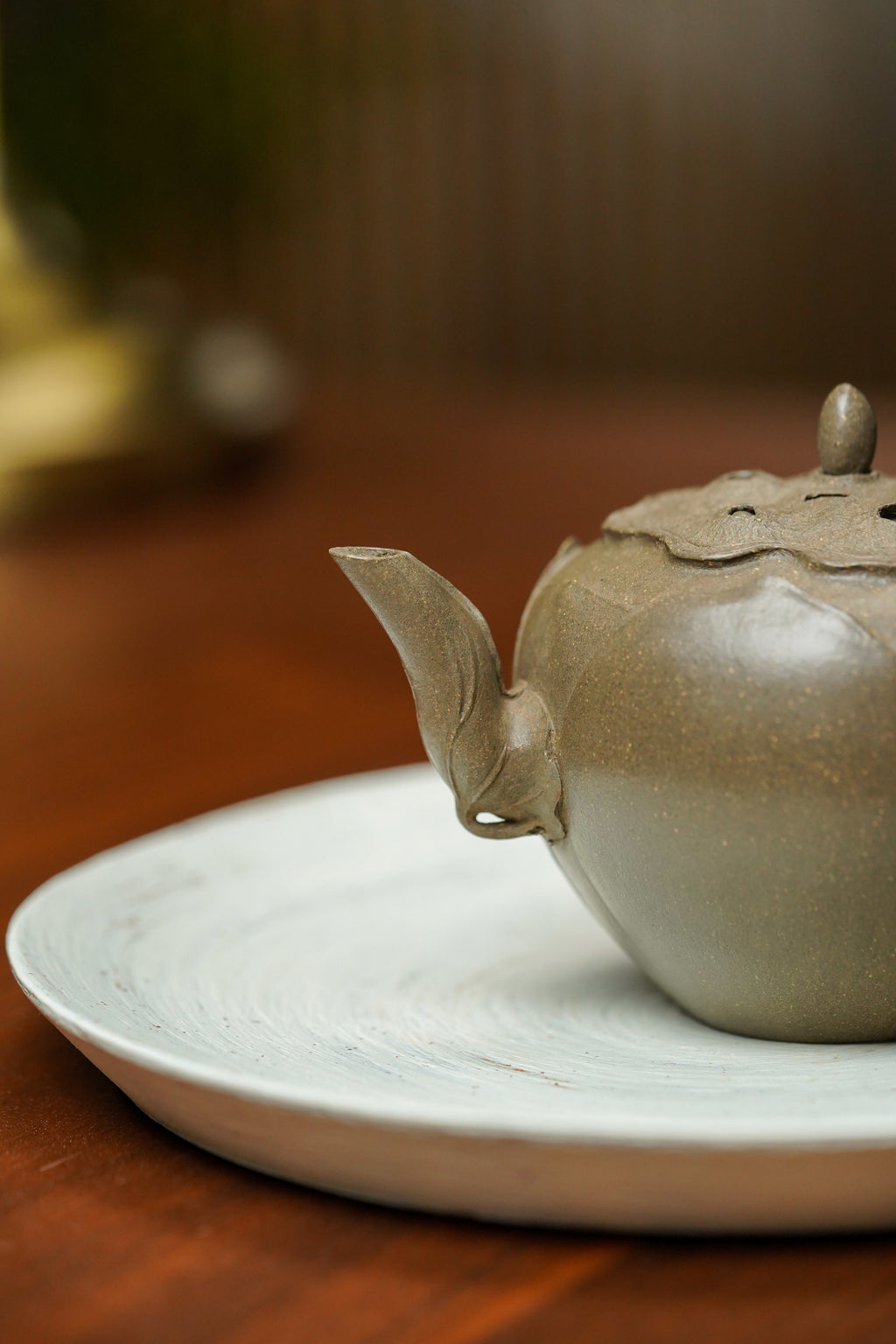 紫砂非遗花器泰斗·蒋蓉唯一嫡传｜蒋艺华亲制臻品【连连高升壶】原矿极品蟹壳青段·200cc