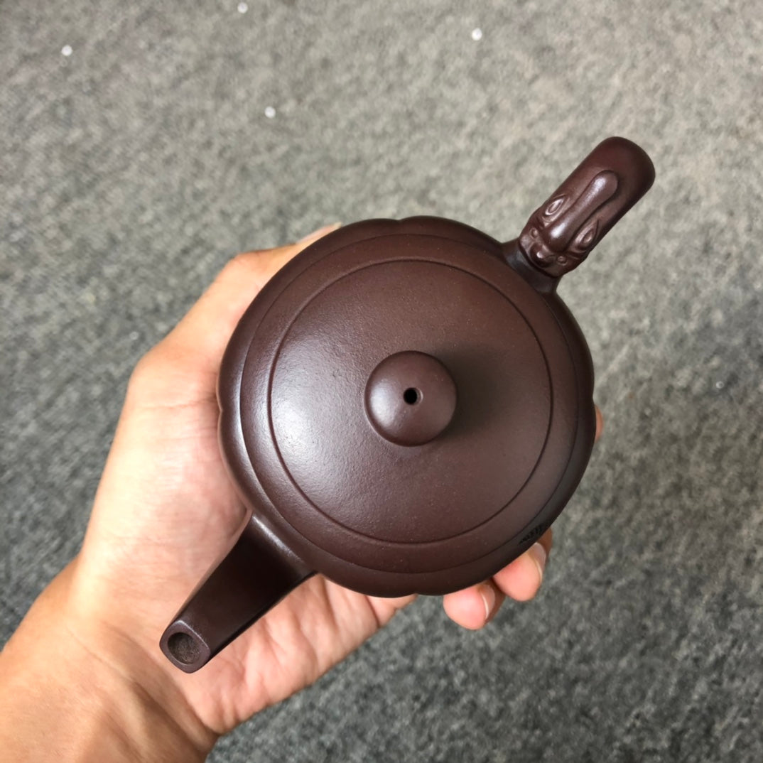 珍藏送礼级紫砂重器｜高级工艺美术师·许时娟 亲制【瑞气盈门壶】原矿优质老紫泥· 300cc