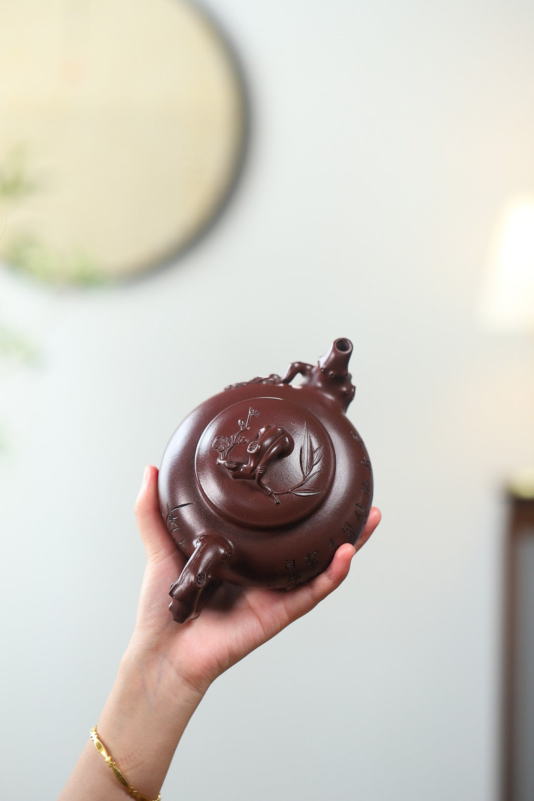 珍藏送礼级紫砂重器｜高级工艺美术师·许时娟 亲制【岁寒三友壶】原矿优质老紫泥· 540cc