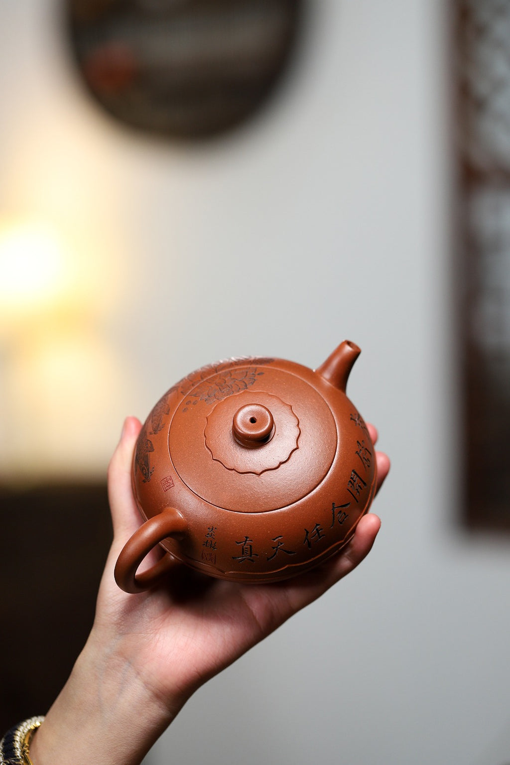 珍藏送礼级紫砂重器｜高级工艺美术师·许时娟 亲制【荷塘鱼趣壶】原矿优质底槽清· 280cc