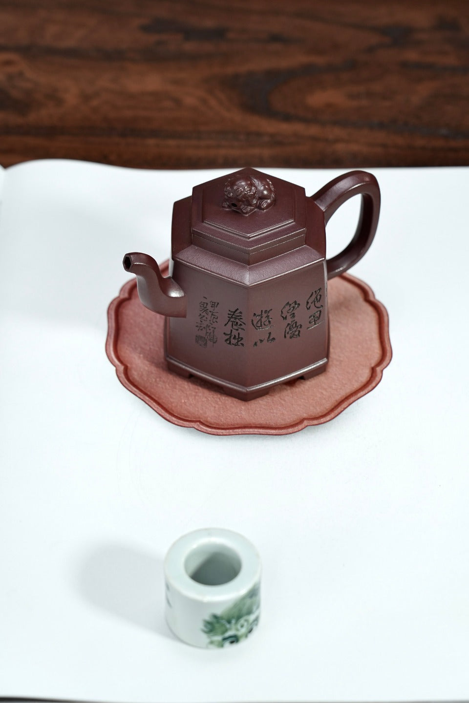 耿浩·方器臻藏 紫砂界80后方器巨匠扛鼎之作《六方醒狮壶》原矿极品南红玉砂·230cc