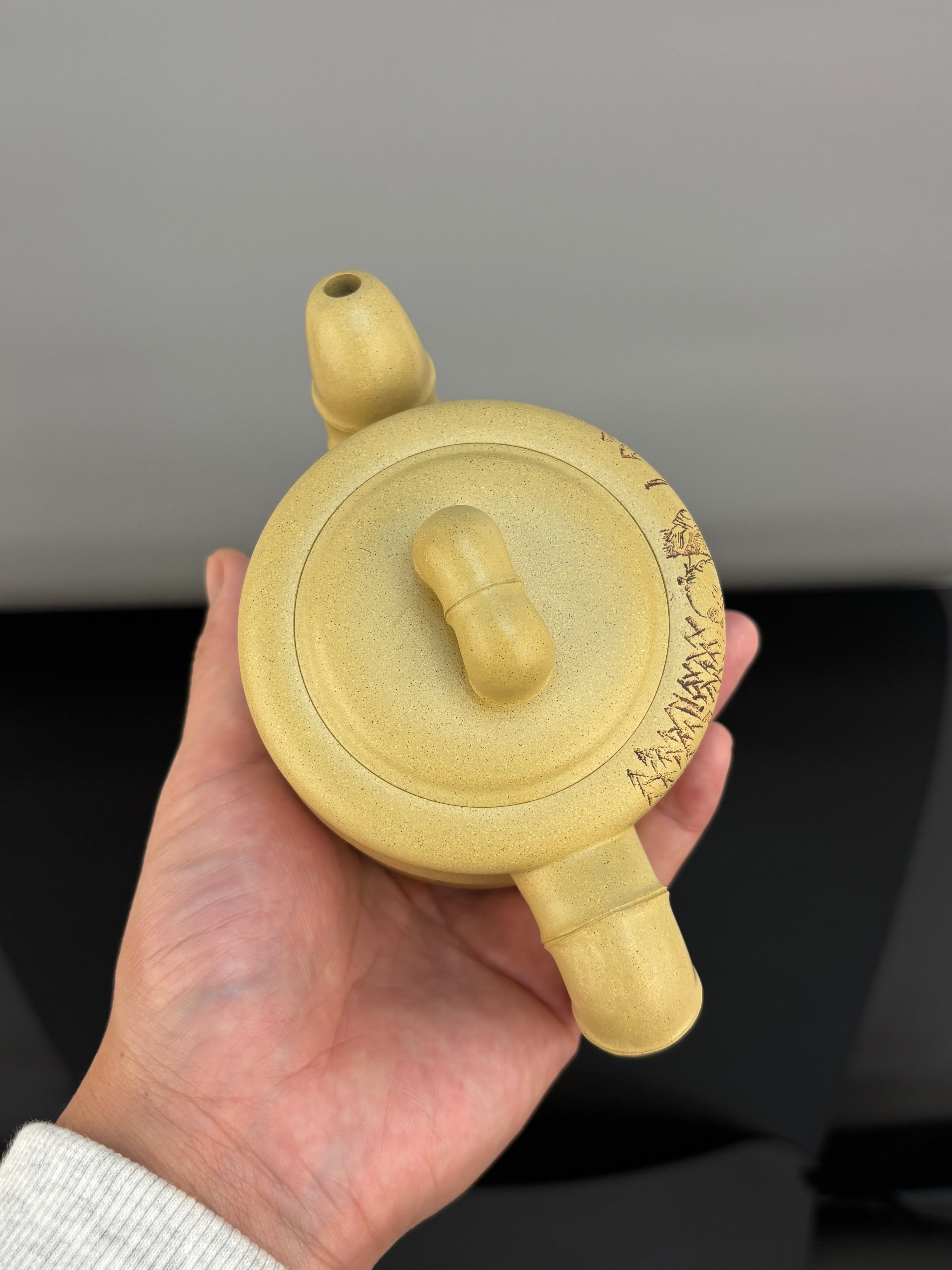 范泽锋嫡传·省大师邱爽➕国大师 邱玉林紫砂潜力重器【知足常乐壶】原矿极品本山绿泥·330cc