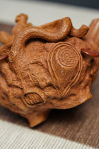 范泽锋嫡传·省大师邱爽紫砂潜力重器·同系列拍卖18万【鼠来宝手把壶】原矿极品黄金段泥·180cc
