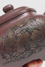 江山入壶·彩刻之巅 李峰大师恭王府馆藏臻品《传炉壶》原矿极品老紫泥 260cc