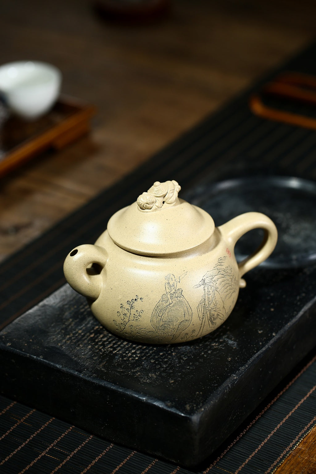 珍藏送礼级紫砂重器｜高级工艺美术师·许时娟 亲制【牧牛壶】原矿白玉段 300cc