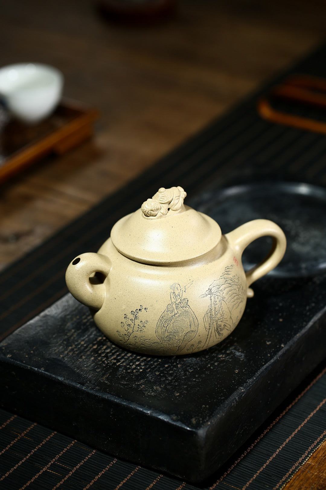珍藏送礼级紫砂重器｜高级工艺美术师·许时娟 亲制【牧牛壶】原矿白玉段 300cc