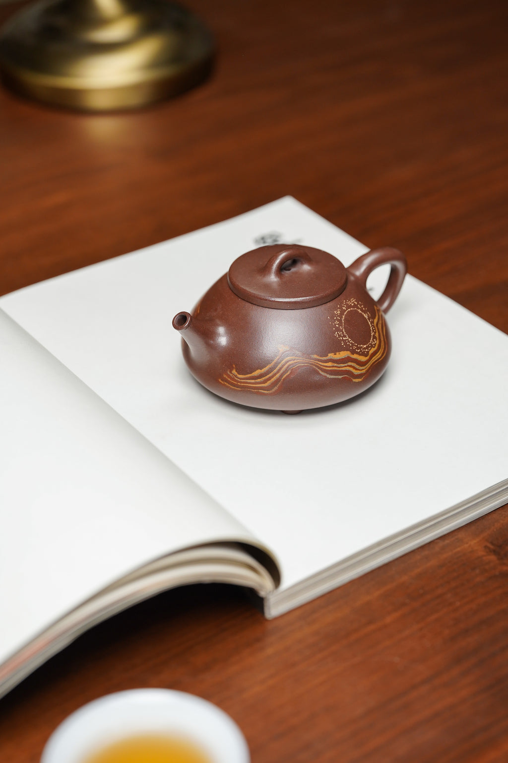 范泽锋嫡传·省大师邱爽紫砂潜力重器【流云石瓢壶】原矿极品老紫泥·180cc