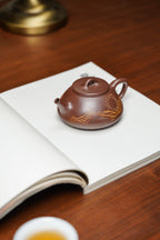 范泽锋嫡传·省大师邱爽紫砂潜力重器【流云石瓢壶】原矿极品老紫泥·180cc