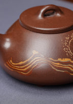 范泽锋嫡传·省大师邱爽紫砂潜力重器【流云石瓢壶】原矿极品老紫泥·180cc
