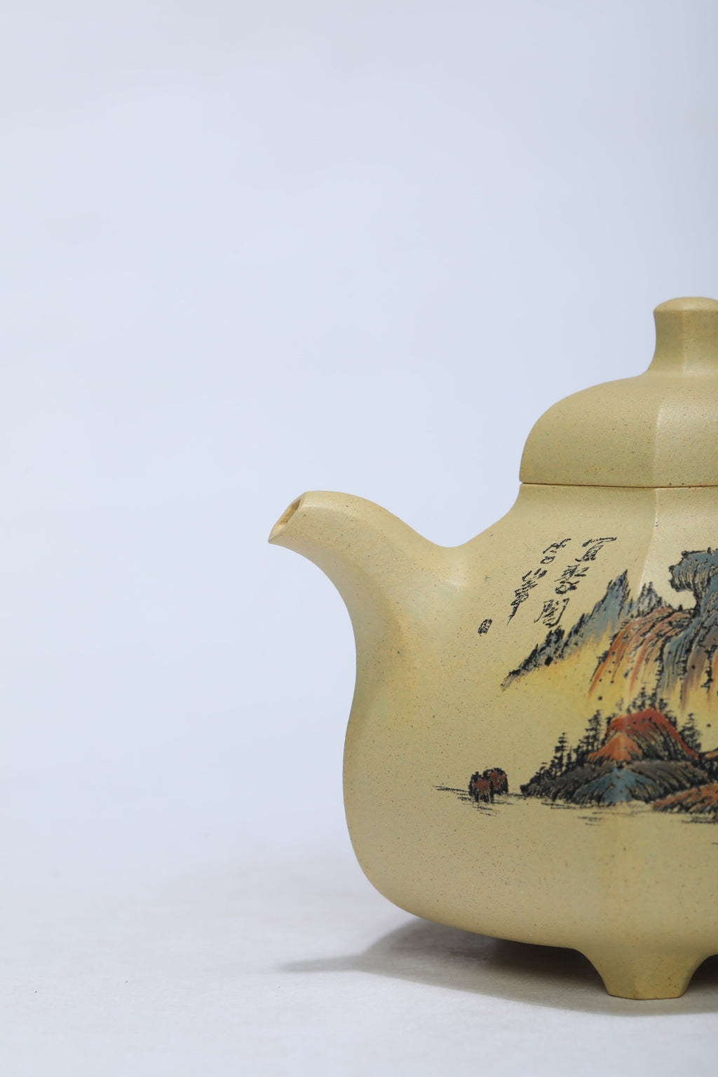 江山入壶·彩刻之巅🇨🇳李峰大师恭王府馆藏臻品《六方乳鼎壶》原矿极品本山绿泥·250cc