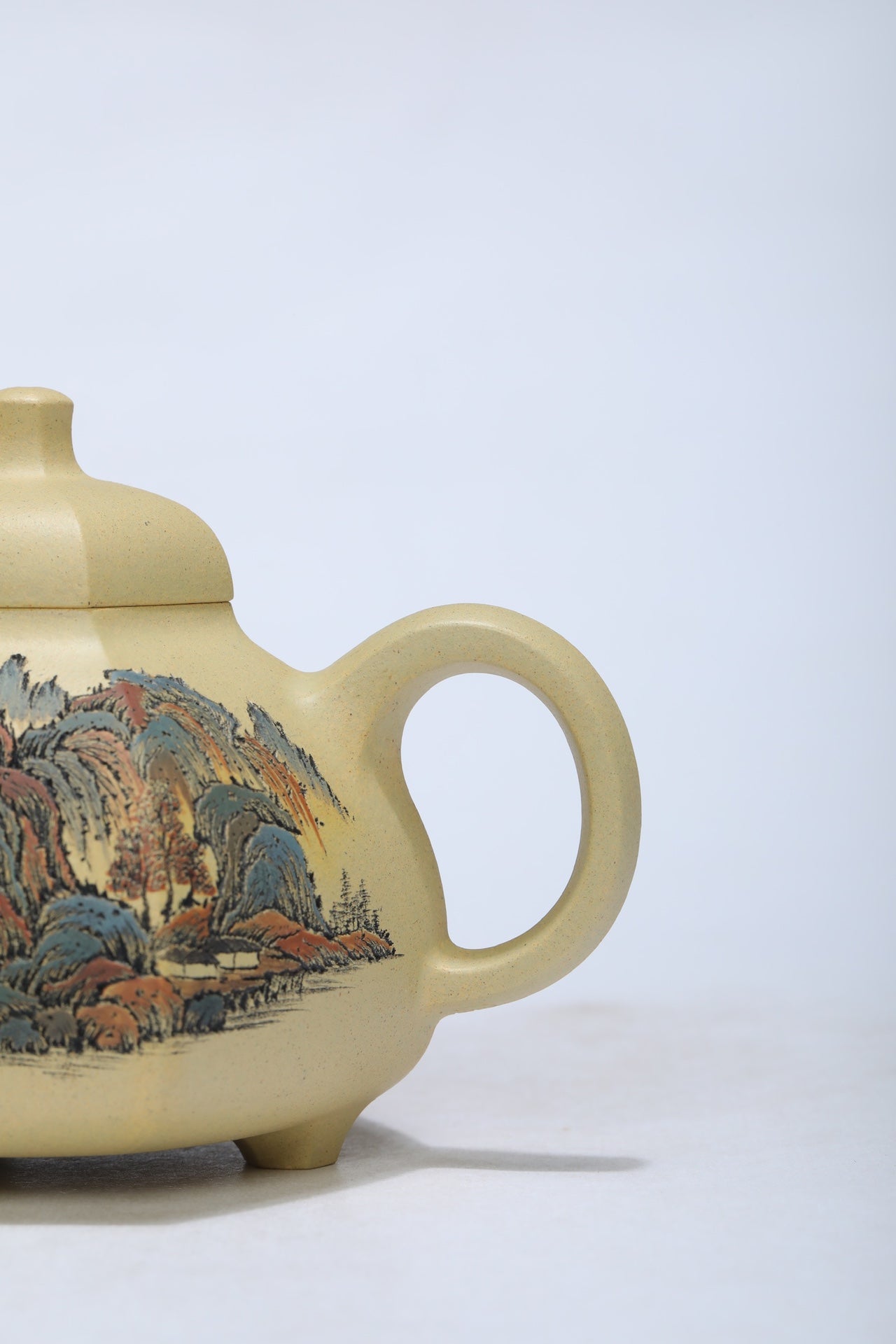 江山入壶·彩刻之巅🇨🇳李峰大师恭王府馆藏臻品《六方乳鼎壶》原矿极品本山绿泥·250cc