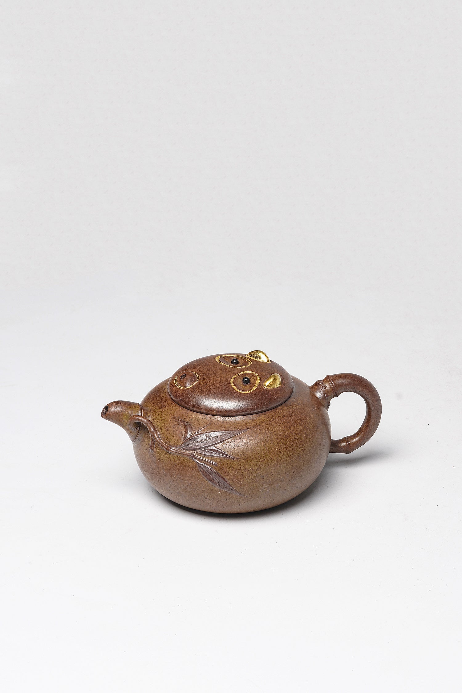 紫砂非遗花器泰斗·蒋蓉唯一嫡传｜蒋艺华亲制臻品【胸有成竹壶】原矿极品黄金段柴烧·180cc