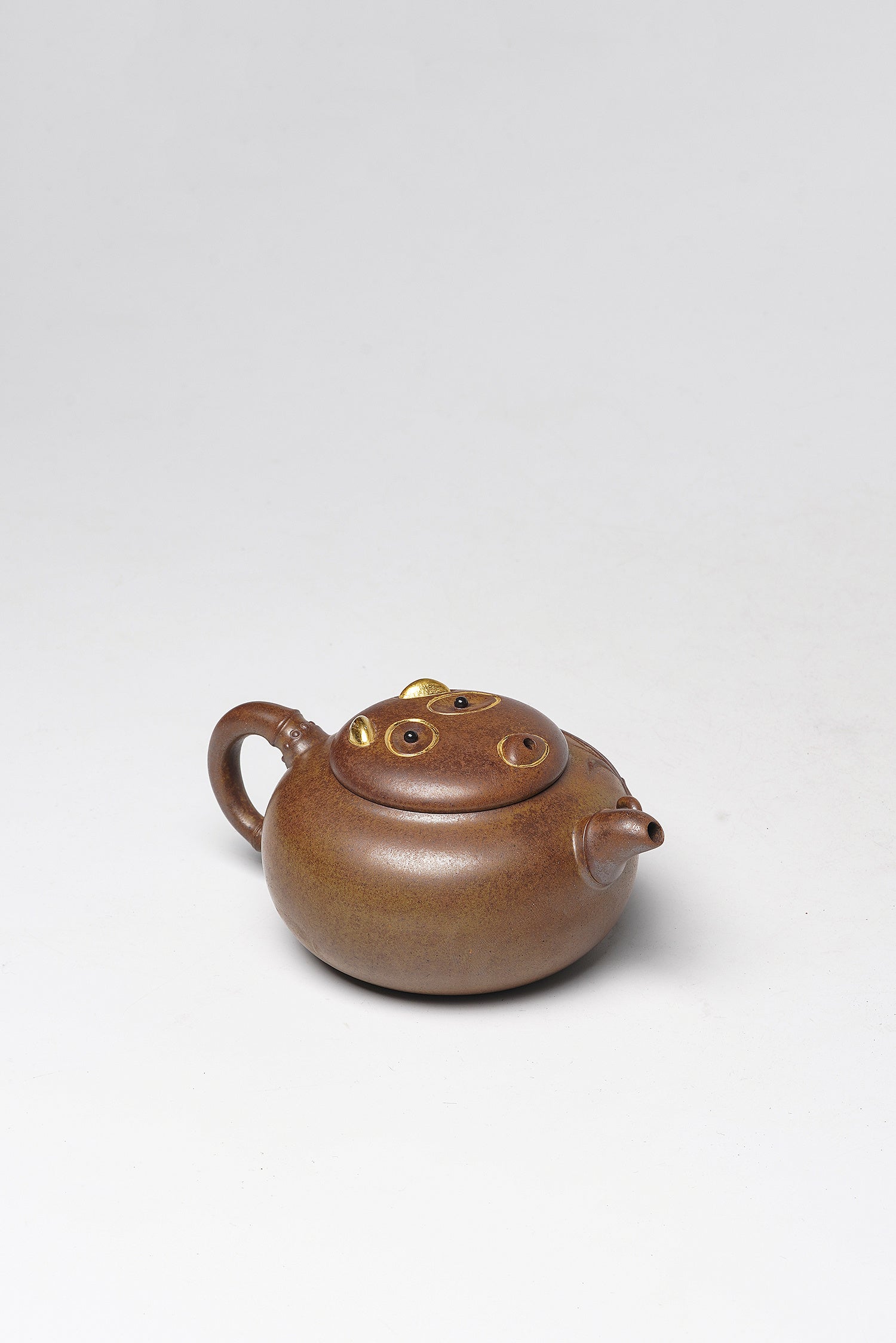 紫砂非遗花器泰斗·蒋蓉唯一嫡传｜蒋艺华亲制臻品【胸有成竹壶】原矿极品黄金段柴烧·180cc