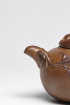 紫砂非遗花器泰斗·蒋蓉唯一嫡传｜蒋艺华亲制臻品【胸有成竹壶】原矿极品黄金段柴烧·180cc