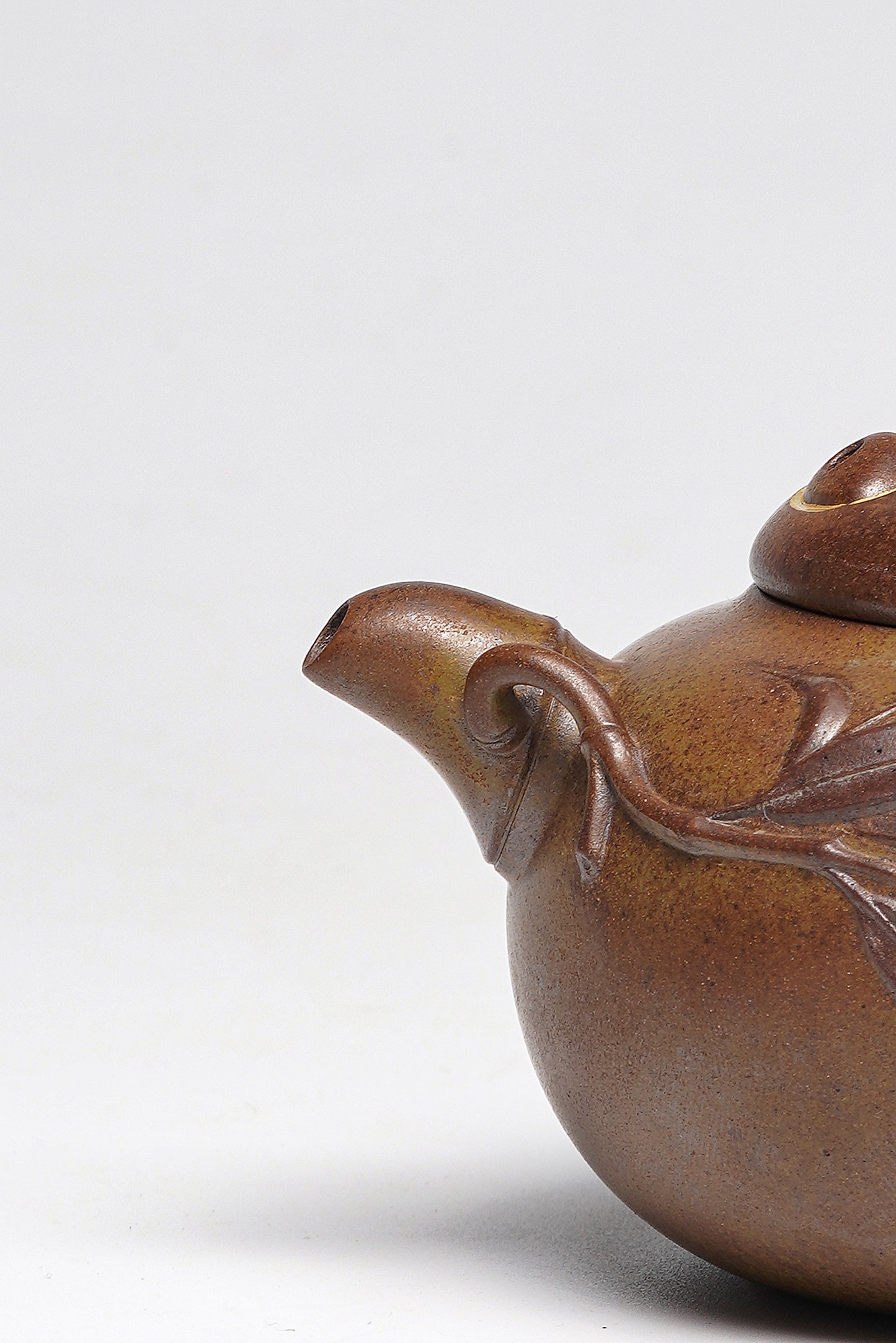 紫砂非遗花器泰斗·蒋蓉唯一嫡传｜蒋艺华亲制臻品【胸有成竹壶】原矿极品黄金段柴烧·180cc