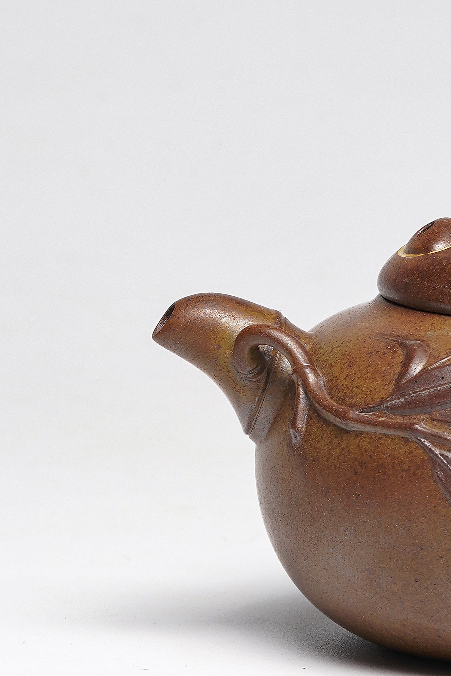 紫砂非遗花器泰斗·蒋蓉唯一嫡传｜蒋艺华亲制臻品【胸有成竹壶】原矿极品黄金段柴烧·180cc