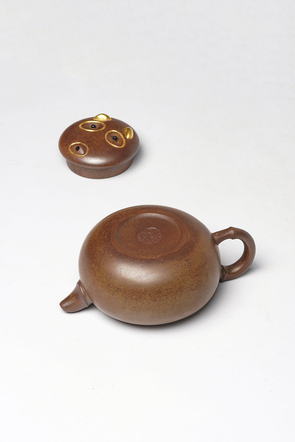 紫砂非遗花器泰斗·蒋蓉唯一嫡传｜蒋艺华亲制臻品【胸有成竹壶】原矿极品黄金段柴烧·180cc