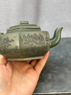 程辉大师 紫砂界功勋级领军人物·典藏臻品《六方雪华壶》原矿极品景舟绿泥·350cc