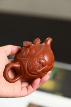 『鱼化龙』 极品皱皮朱泥·容量120cc·7孔出水·王岳龄·国家级正高级工艺美术师（双研高）