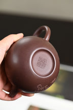 『掇球』 老青灰·容量350cc·14孔出水·内推·王岳龄·国家级正高级工艺美术师（双研高）