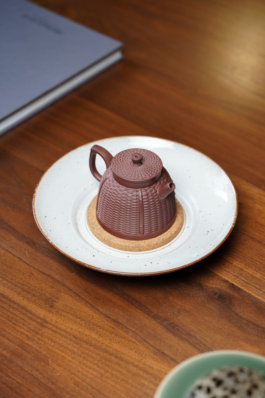 范泽锋大师高徒·省大师邱爽紫砂潜力重器【竹编鱼罩壶】原矿优质老紫泥·160cc