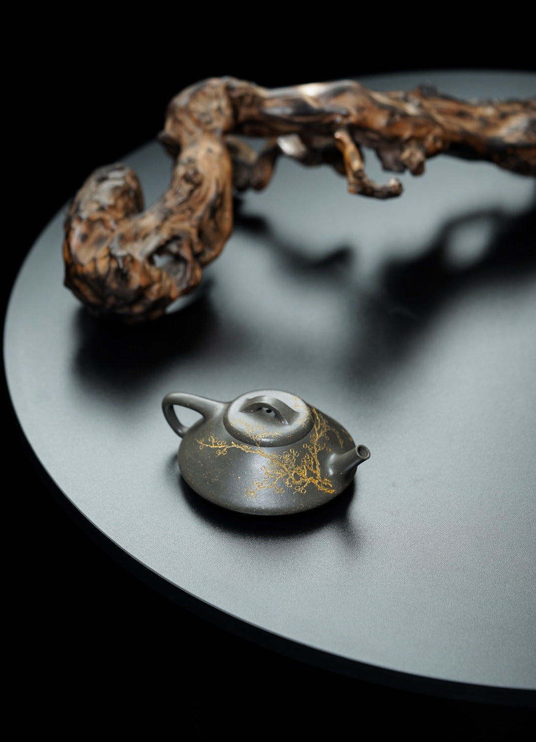储立之大师｜中国陶瓷艺术终身成就奖获得者｜典藏重器【纳瓢壶】原矿优质储氏雪花青 150cc