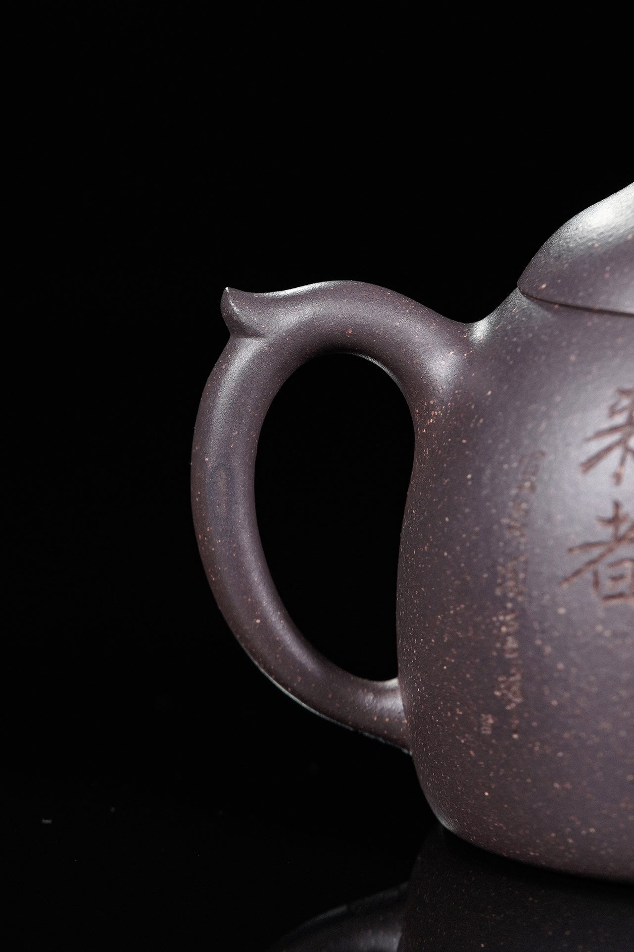 紫砂界彩刻山水标杆·李峰大师｜恭王府馆藏臻品· 大拍16万同款《秦权壶》原矿极品天青泥·150cc