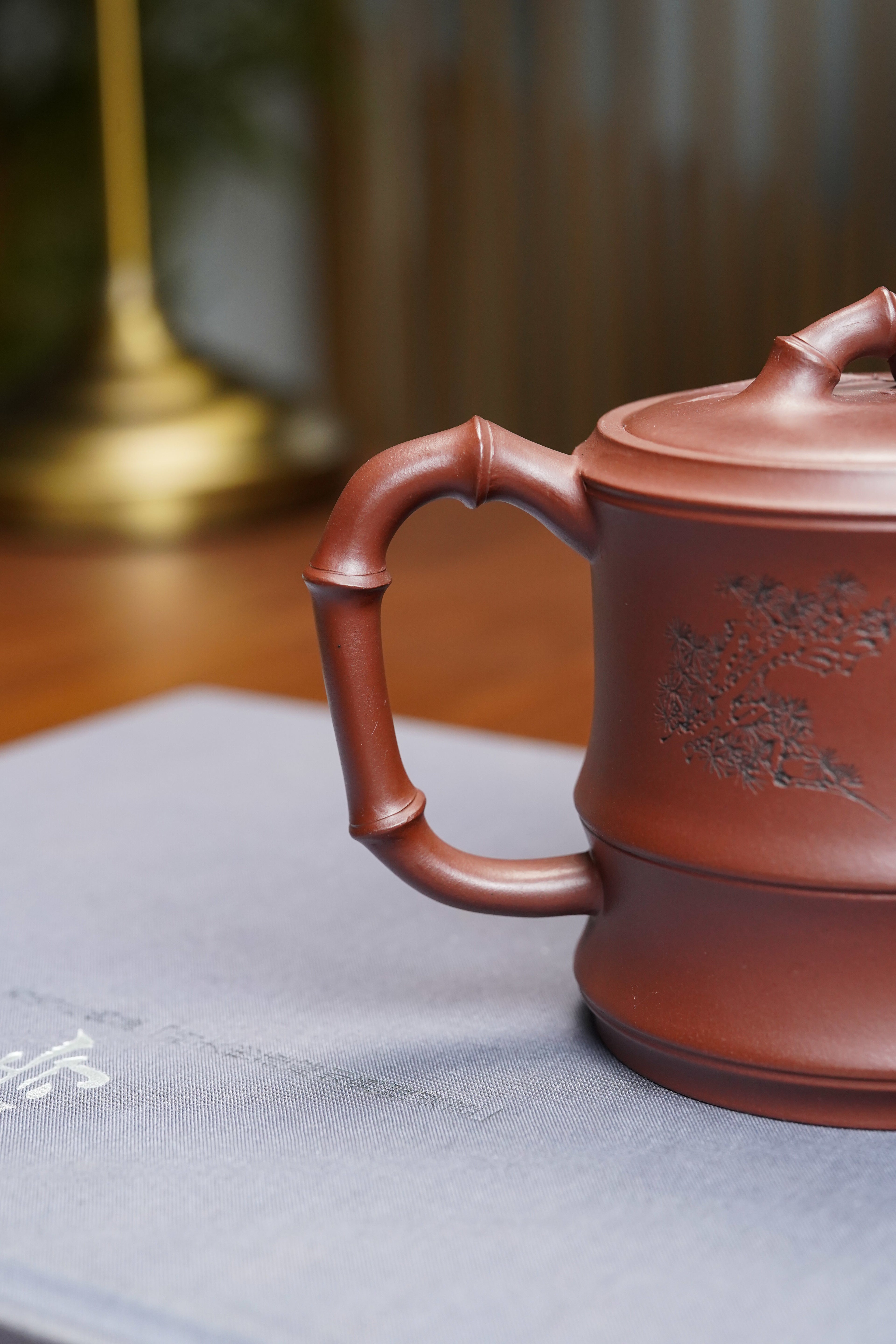 蒋蓉嫡脉 传世花器】紫砂非遗花器泰斗｜蒋艺华亲制【一品竹段壶】原矿极品底槽清·420cc