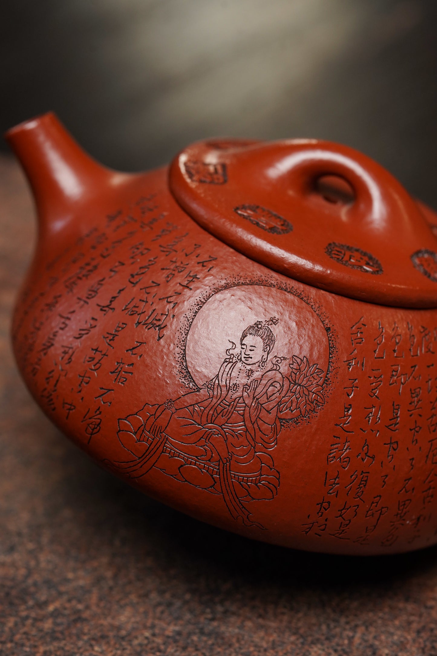 郑求标大师｜双心经至尊藏品《景舟石瓢壶》原矿极品粗砂朱泥·230cc