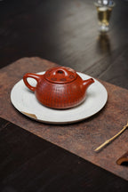 郑求标大师｜双心经至尊藏品《景舟石瓢壶》原矿极品粗砂朱泥·230cc