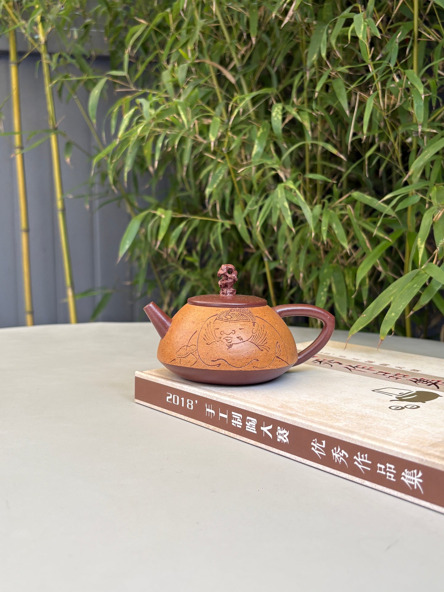 新品藏界臻选·石韵天成紫砂太湖石巨匠·刘文科（云植）新品《顽石壶》原矿底槽清粉浆·200cc