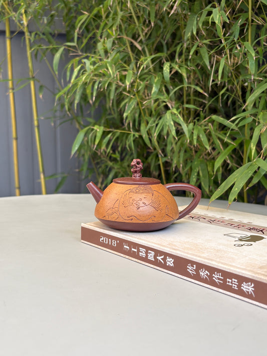 新品藏界臻选·石韵天成紫砂太湖石巨匠·刘文科（云植）新品《顽石壶》原矿底槽清粉浆·200cc